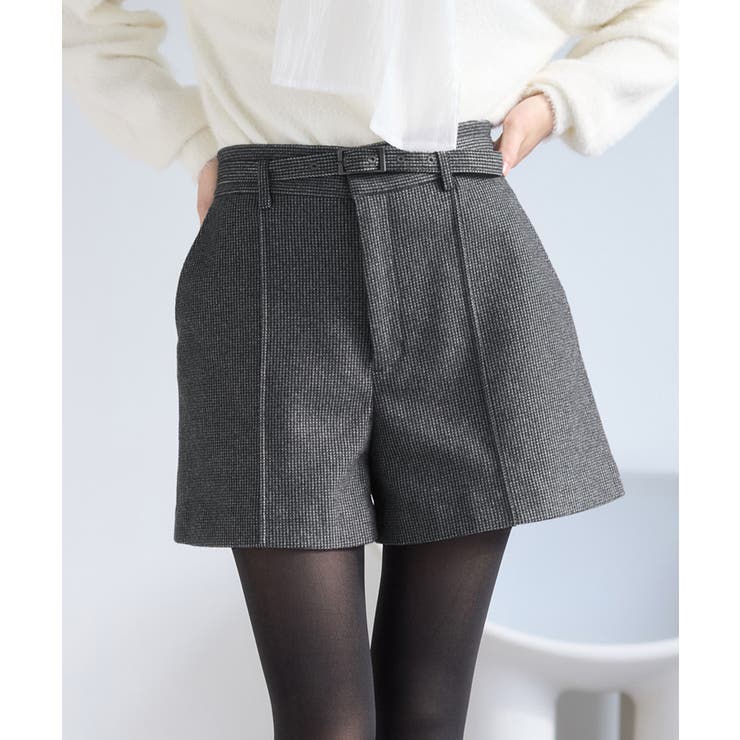 ジャージメルトンベルト付きショートパンツ[品番：VISW0051033]｜VIS