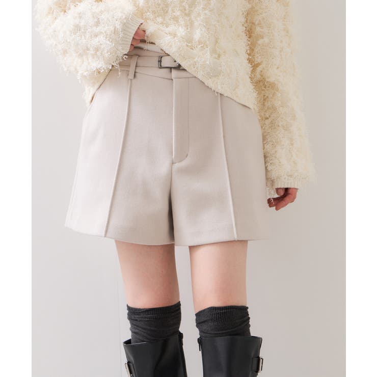 ベージュ(27) | ジャージメルトンベルト付きショートパンツ | VIS 