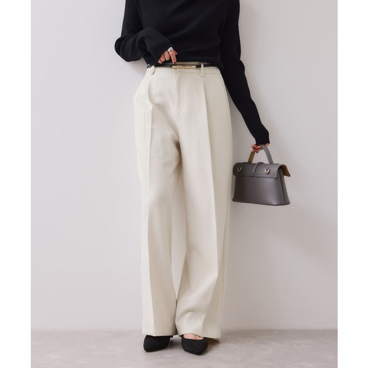 【美easy】ウーリッシュワンタックワイドパンツ【セットアップ対応/洗える】 | VIS  | 詳細画像10 