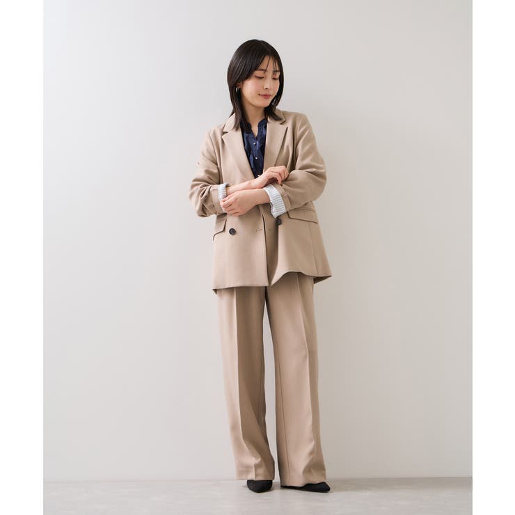 【美easy】ウーリッシュワンタックワイドパンツ【セットアップ対応/洗える】 | VIS  | 詳細画像22 