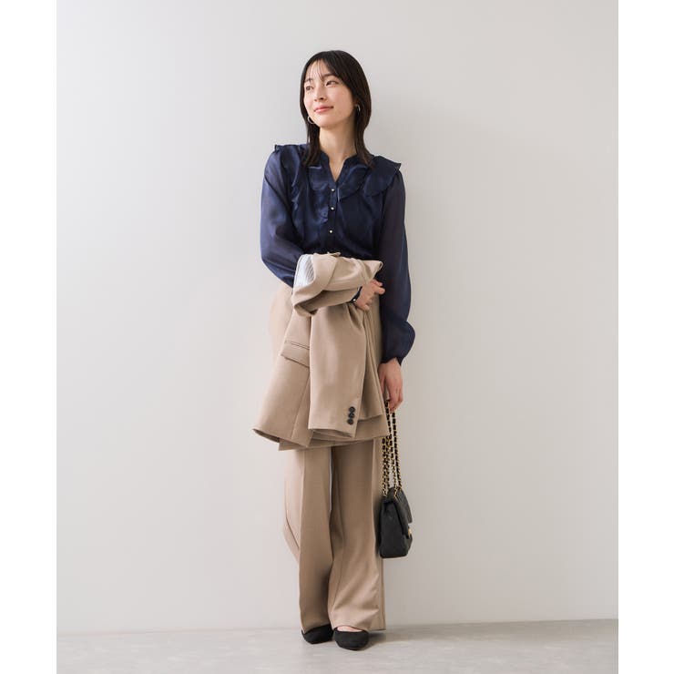 【美easy】ウーリッシュワンタックワイドパンツ【セットアップ対応/洗える】 | VIS  | 詳細画像23 