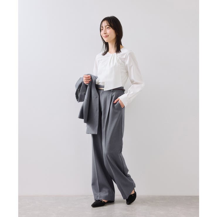 【美easy】ウーリッシュワンタックワイドパンツ【セットアップ対応/洗える】 | VIS  | 詳細画像27 