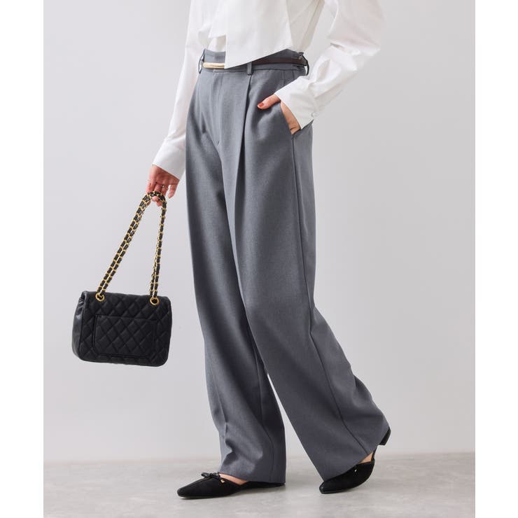 【美easy】ウーリッシュワンタックワイドパンツ【セットアップ対応/洗える】 | VIS  | 詳細画像28 