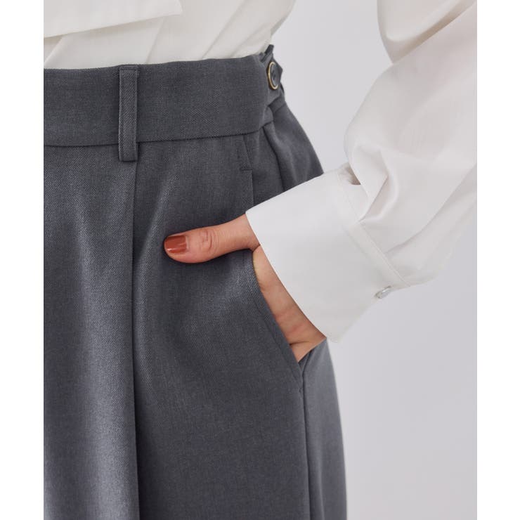 【美easy】ウーリッシュワンタックワイドパンツ【セットアップ対応/洗える】 | VIS  | 詳細画像37 