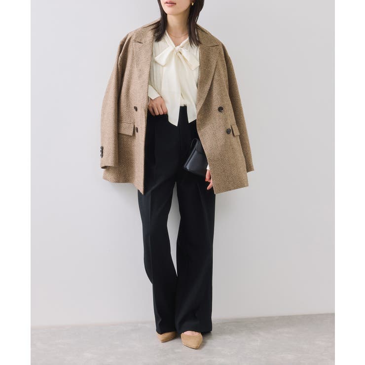 【美easy】ウーリッシュワンタックワイドパンツ【セットアップ対応/洗える】 | VIS  | 詳細画像6 