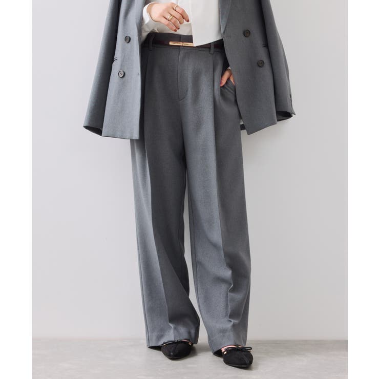 グレー(07) | 【美easy】ウーリッシュワンタックワイドパンツ【セットアップ対応/洗える】 | VIS 