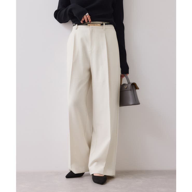 オフホワイト(15) | 【美easy】ウーリッシュワンタックワイドパンツ【セットアップ対応/洗える】 | VIS 