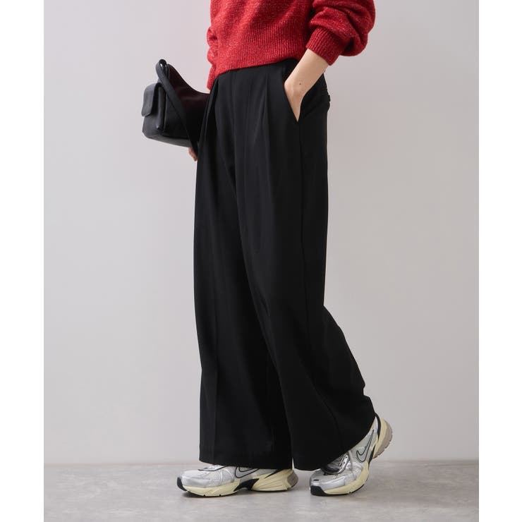 ブラック(01) | Hot Beautyツータックワイドパンツ/イージーケア | VIS