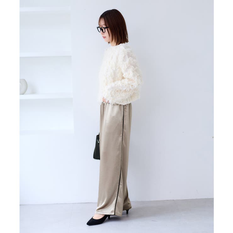 【WEB/一部店舗限定】配色サイドラインサテンイージーパンツ | VIS  | 詳細画像12 