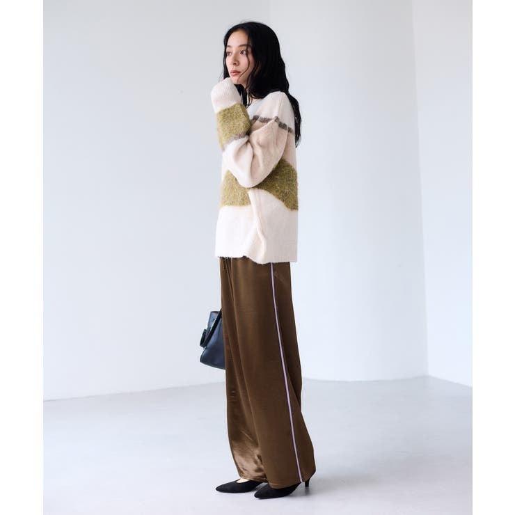 【WEB/一部店舗限定】配色サイドラインサテンイージーパンツ | VIS  | 詳細画像2 