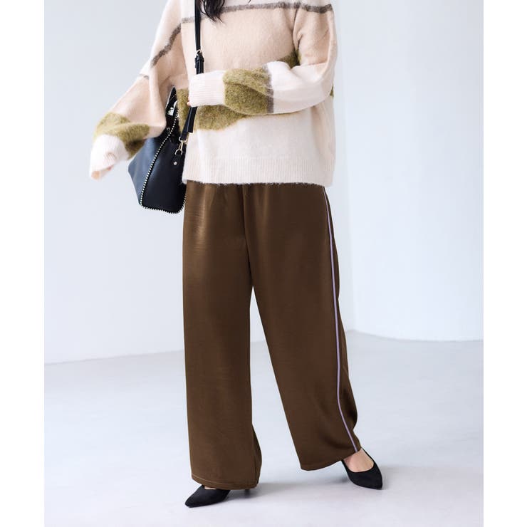 【WEB/一部店舗限定】配色サイドラインサテンイージーパンツ | VIS  | 詳細画像3 