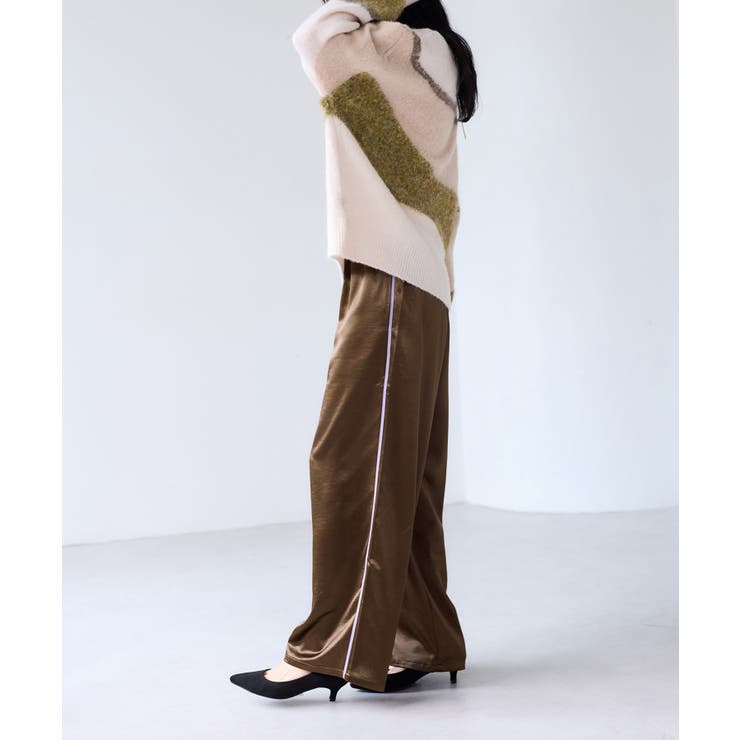 【WEB/一部店舗限定】配色サイドラインサテンイージーパンツ | VIS  | 詳細画像4 