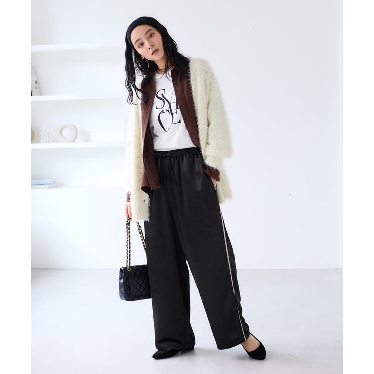 【WEB/一部店舗限定】配色サイドラインサテンイージーパンツ | VIS  | 詳細画像6 