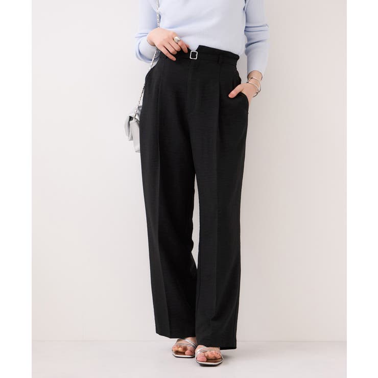 【WEB限定】美easyリネンライクベルテッドストレートパンツ イージーケア 接… | VIS  | 詳細画像1 