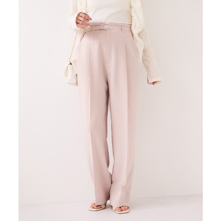 【WEB限定】美easyリネンライクベルテッドストレートパンツ イージーケア 接… | VIS  | 詳細画像14 