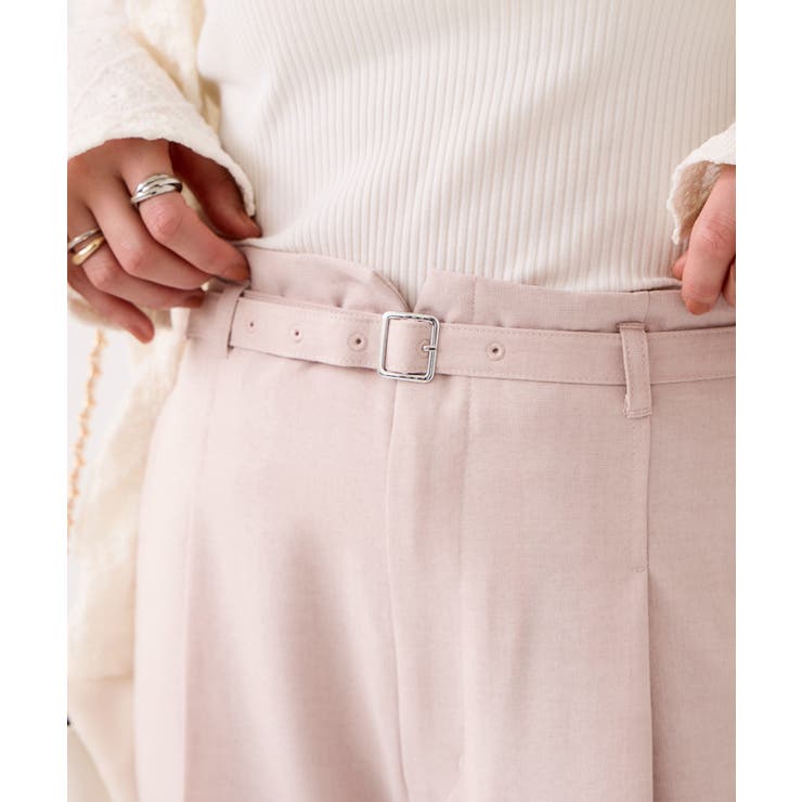 【WEB限定】美easyリネンライクベルテッドストレートパンツ イージーケア 接… | VIS  | 詳細画像15 