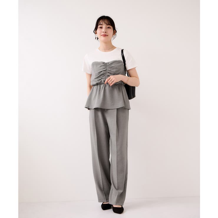 【WEB限定】美easyリネンライクベルテッドストレートパンツ イージーケア 接… | VIS  | 詳細画像16 