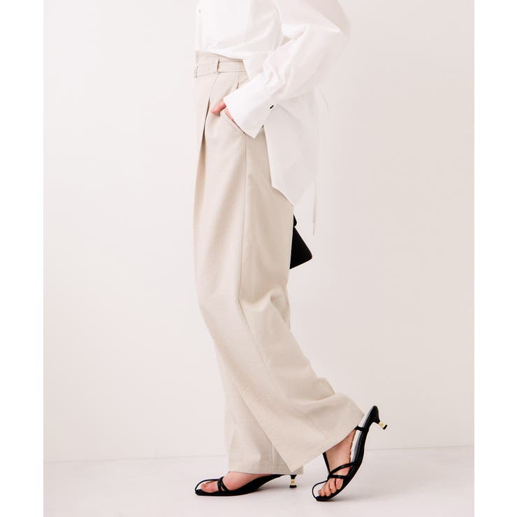 【WEB限定】美easyリネンライクベルテッドストレートパンツ イージーケア 接… | VIS  | 詳細画像6 