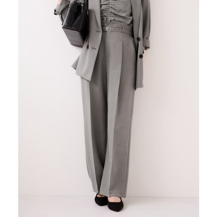 グレー(07) | 【WEB限定】美easyリネンライクベルテッドストレートパンツ イージーケア 接… | VIS 