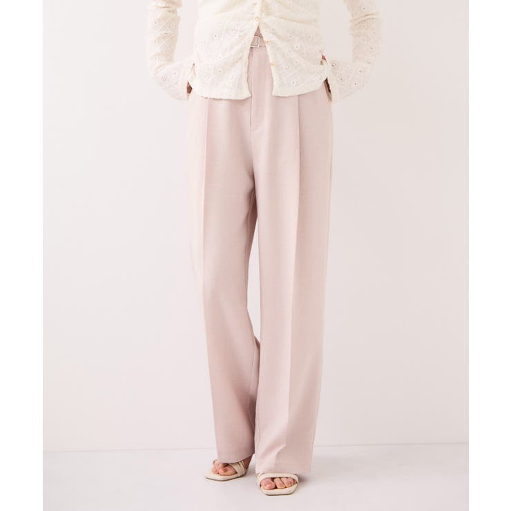 ピンク(63) | 【WEB限定】美easyリネンライクベルテッドストレートパンツ イージーケア 接… | VIS 