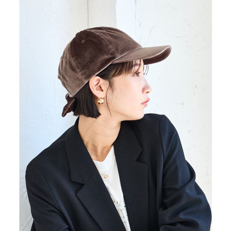 ベージュ系(29) | バックリボンベロアキャップ | VIS 