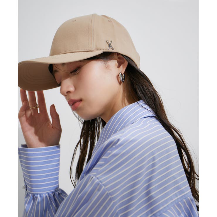 ベージュ(27) | 【BARZAR】 STUD LOGO OVER FIT BALL CAP | VIS 