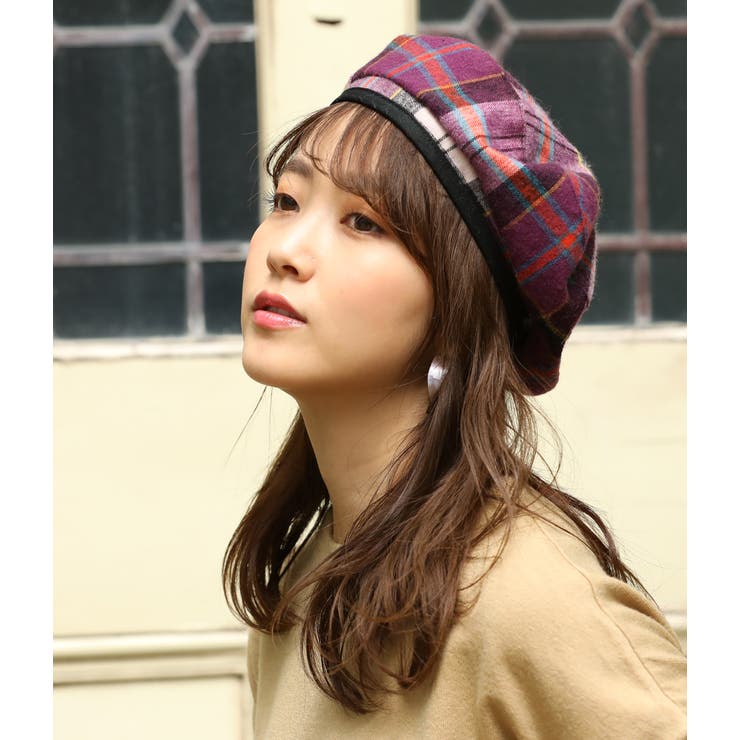 TENDERLOIN V/J HAT AS BROWN マルチカラー 総柄ベレー Peter MacArthur×ViS】チェック柄ベレー帽[品番