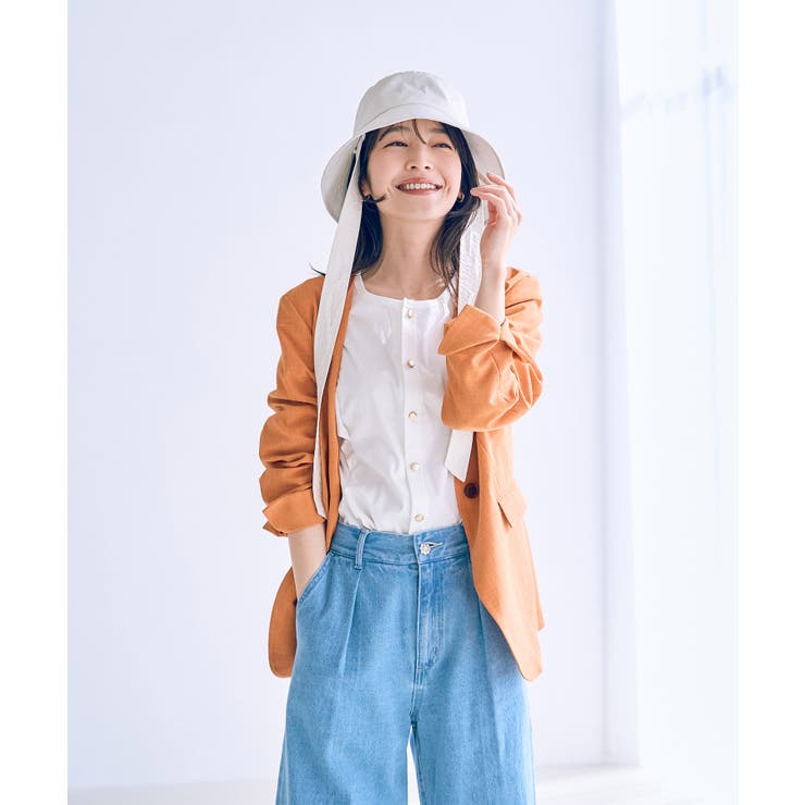 洗える・接触冷感】美easyノーカラーVネックジャケット