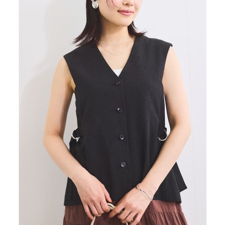 チャコール(06) | 【セットアップ対応】サイドベルトフレアジレ | VIS 