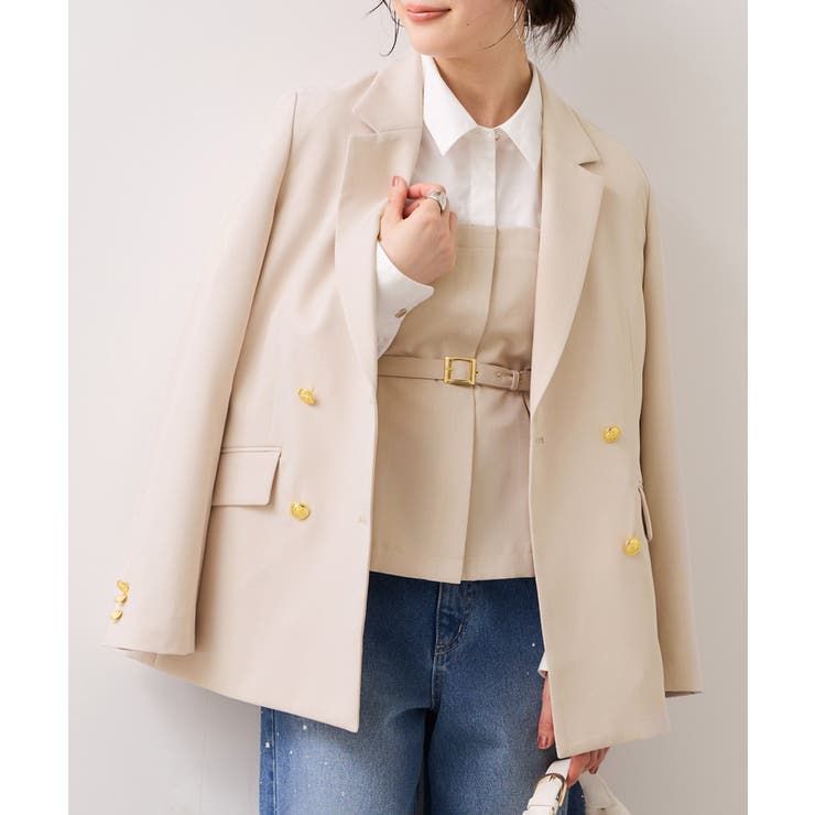 ベージュ(27) | 【美easy】コンフォート金ボタンジャケット イージーケア UVケア | VIS 