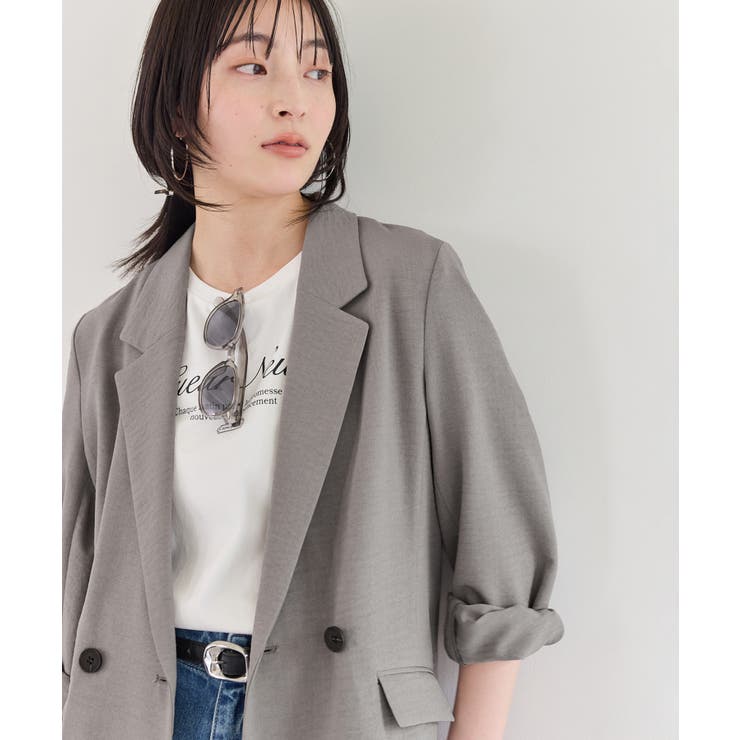 グレー(07) | 美easyリネンライクテーラードジャケット イージーケア 接触冷感 | VIS 