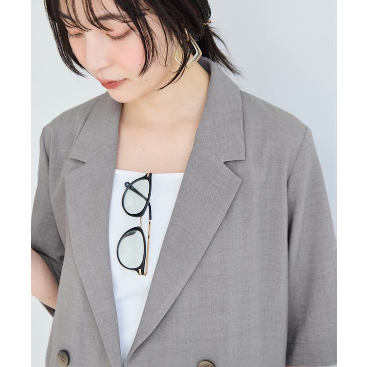 美easyリネンライクハーフスリーブダブルジャケット イージーケア 接触冷感 | VIS  | 詳細画像10 