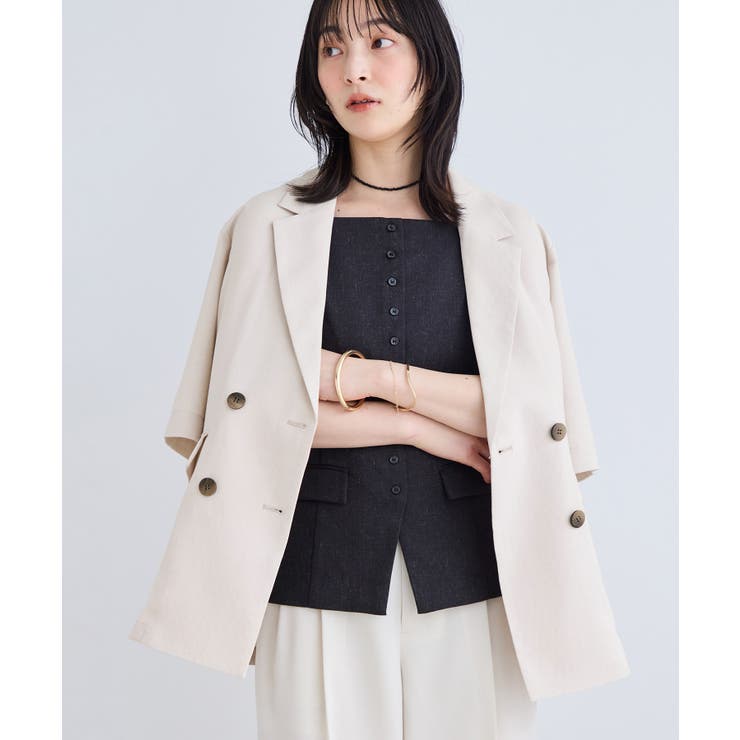 美easyリネンライクハーフスリーブダブルジャケット イージーケア 接触冷感 | VIS  | 詳細画像16 