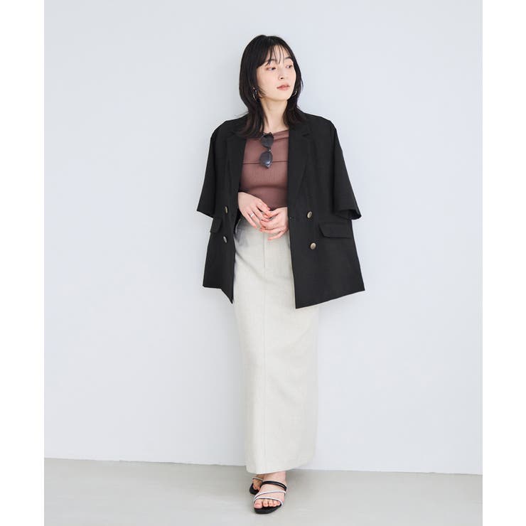 美easyリネンライクハーフスリーブダブルジャケット イージーケア 接触冷感 | VIS  | 詳細画像2 