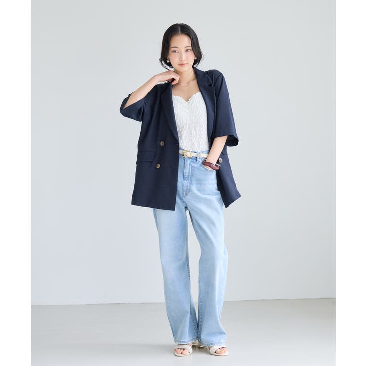 美easyリネンライクハーフスリーブダブルジャケット イージーケア 接触冷感 | VIS  | 詳細画像21 