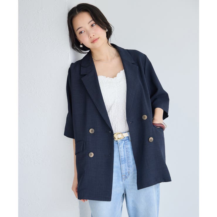 美easyリネンライクハーフスリーブダブルジャケット イージーケア 接触冷感 | VIS  | 詳細画像22 