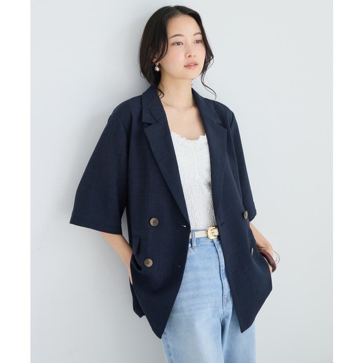 美easyリネンライクハーフスリーブダブルジャケット イージーケア 接触冷感 | VIS  | 詳細画像24 