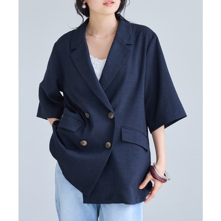 美easyリネンライクハーフスリーブダブルジャケット イージーケア 接触冷感 | VIS  | 詳細画像25 