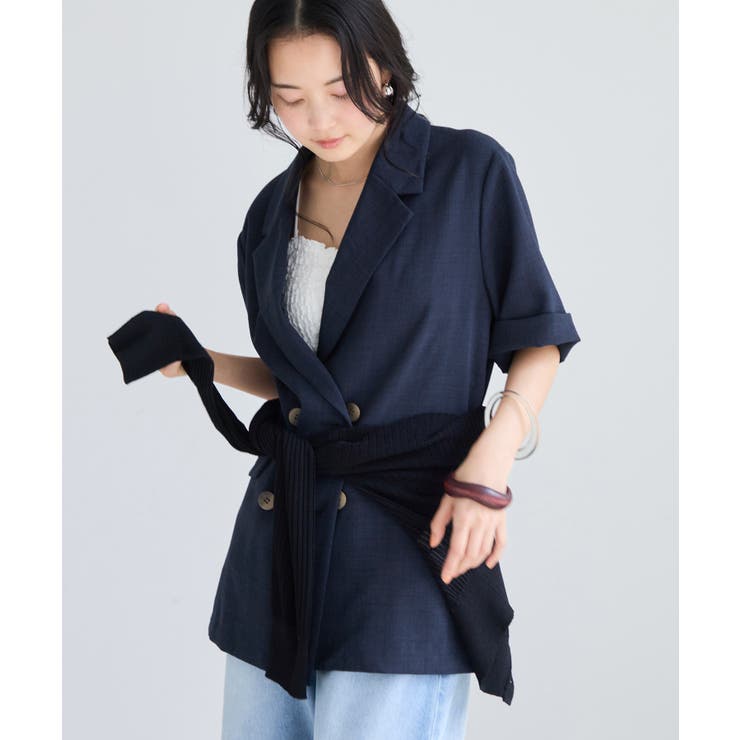 美easyリネンライクハーフスリーブダブルジャケット イージーケア 接触冷感 | VIS  | 詳細画像30 