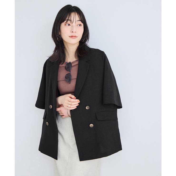 美easyリネンライクハーフスリーブダブルジャケット イージーケア 接触冷感 | VIS  | 詳細画像4 