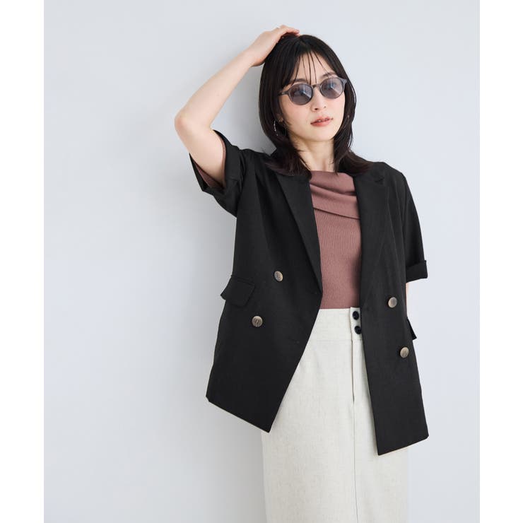 美easyリネンライクハーフスリーブダブルジャケット イージーケア 接触冷感 | VIS  | 詳細画像6 