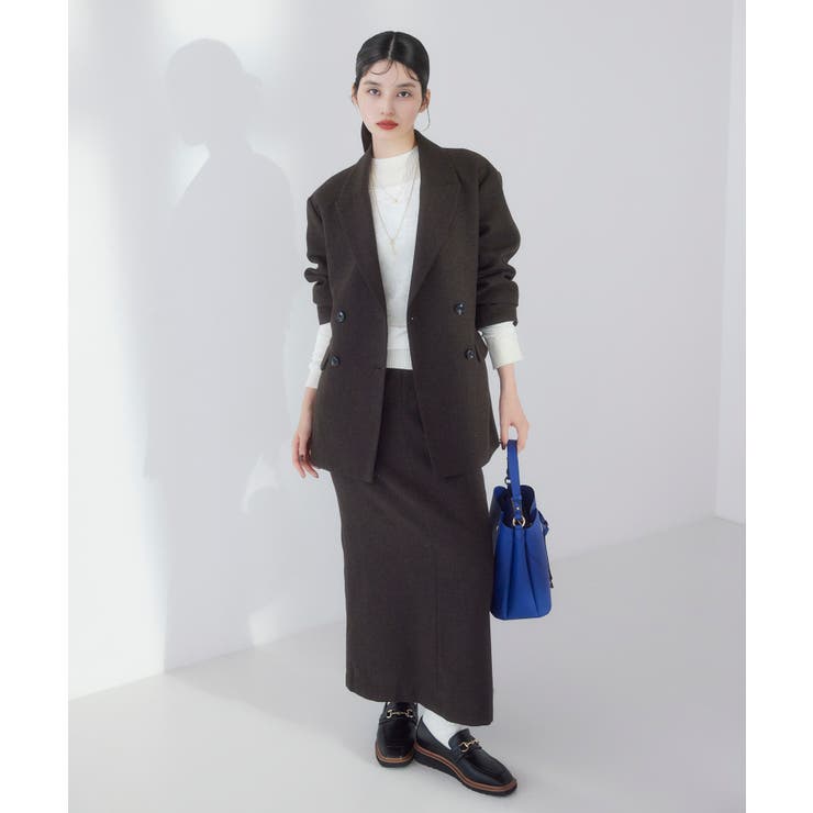 ヘリンボーンツイードベルテッドジャケット/セットアップ対応 | VIS  | 詳細画像13 