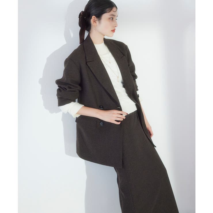 ヘリンボーンツイードベルテッドジャケット/セットアップ対応 | VIS  | 詳細画像15 