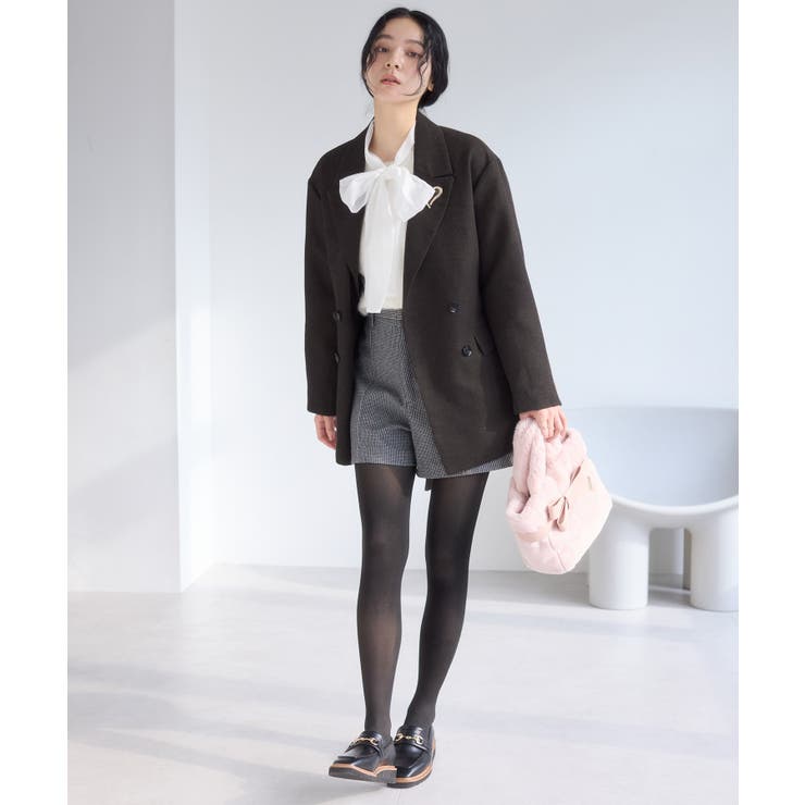 ヘリンボーンツイードベルテッドジャケット/セットアップ対応 | VIS  | 詳細画像17 