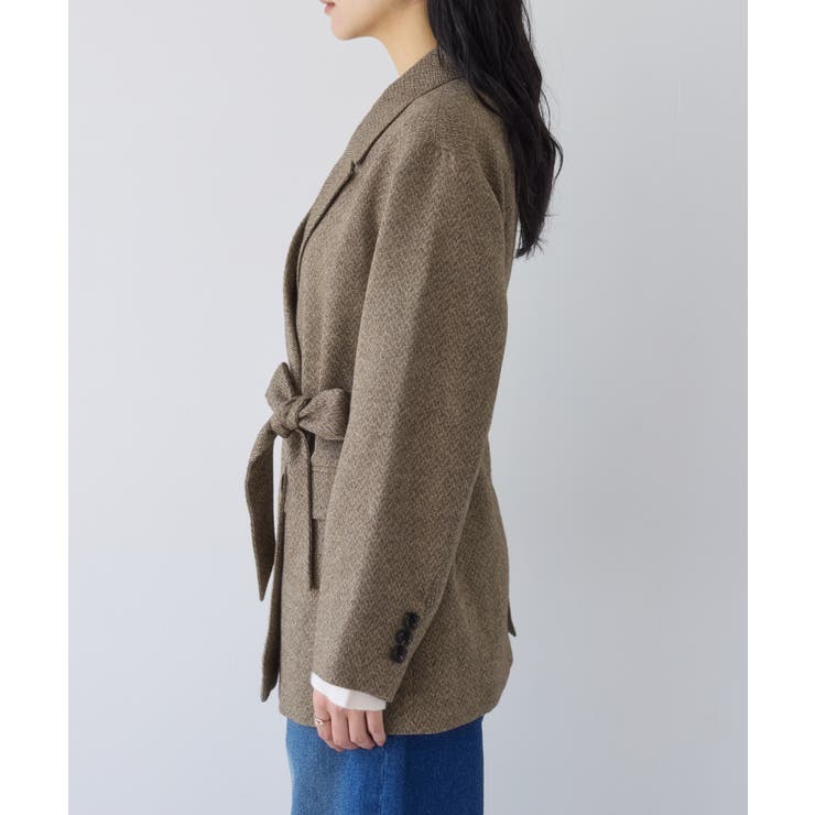 ヘリンボーンツイードベルテッドジャケット/セットアップ対応 | VIS  | 詳細画像22 