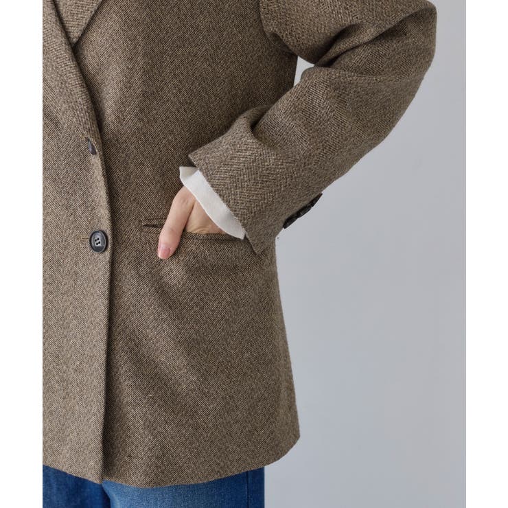 ヘリンボーンツイードベルテッドジャケット/セットアップ対応 | VIS  | 詳細画像27 