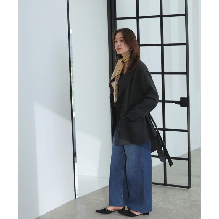 ヘリンボーンツイードベルテッドジャケット/セットアップ対応 | VIS  | 詳細画像4 