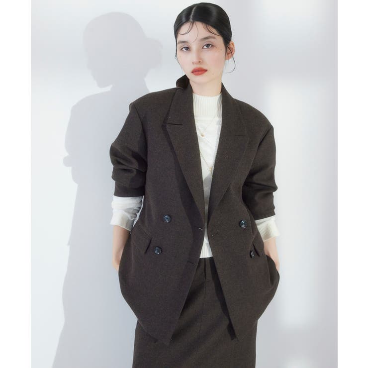 ブラウン(20) | ヘリンボーンツイードベルテッドジャケット/セットアップ対応 | VIS 