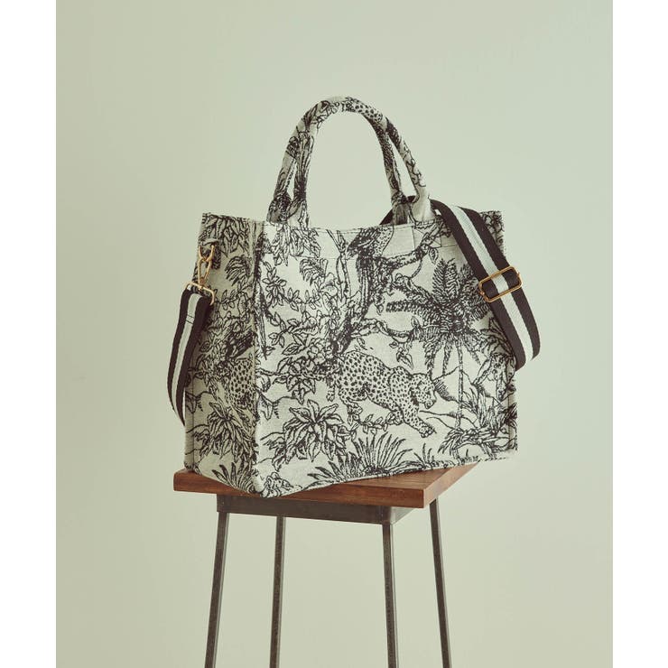 ブラック(01) | 【新色追加】【A4対応】2WAYジャングル柄トートバッグ | VIS 