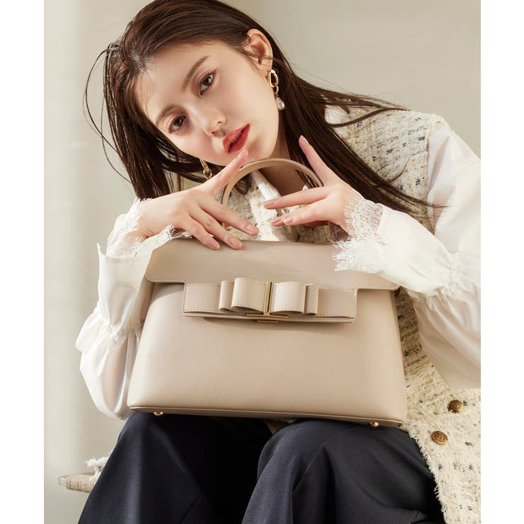 ベージュ(27) | リボンベルトワンハンドルバッグ/軽量・2WAY | VIS 